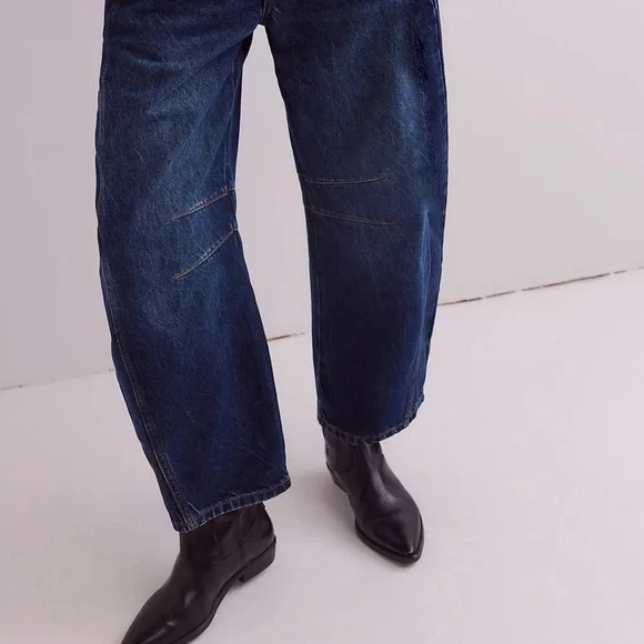 Free People We The Free Good Luck Mid Rise Wide Leg Barrel Jeans - Picture 4 of 12